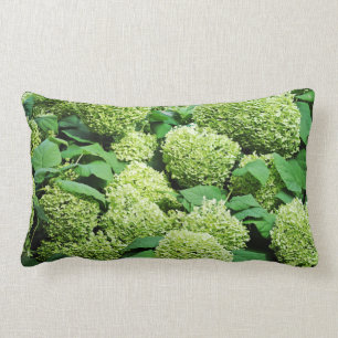 Green hydrangea lumbar cushion
