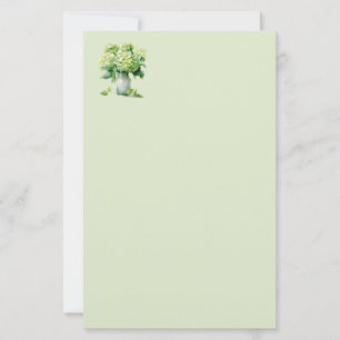 Green Hydrangea Stationery Paper