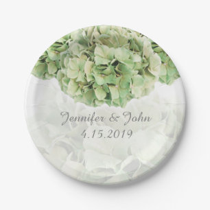 Green Hydrangea Wedding Collection Paper Plate