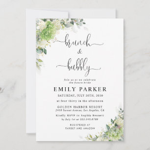 Green Hydrangeas Bridal Shower Invitation