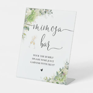 Green Hydrangeas Bridal Shower Mimosa Bar Sign