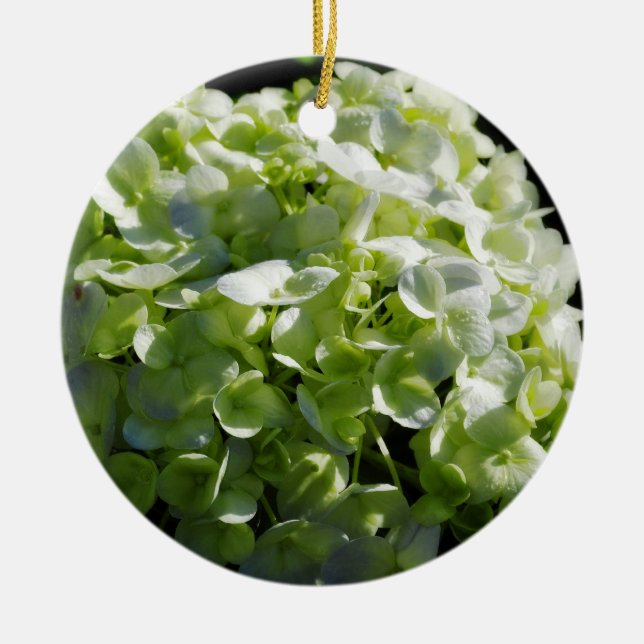 Green Hydrangeas Flowers Ceramic Tree Decoration (Front)