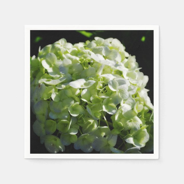 Green Hydrangeas Flowers Napkin (Front)