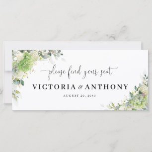 Green Hydrangeas Wedding Head Table Sign