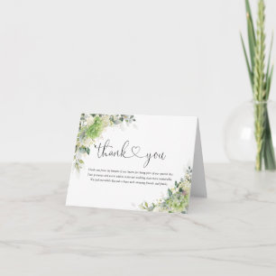 Green Hydrangeas Wedding Thank You Card