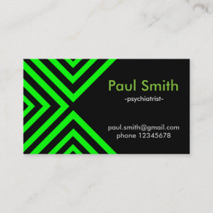 Green hypnotic geometry business card