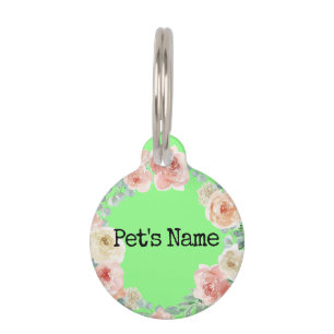 Green I am lost call mom pet floral Pet Tag