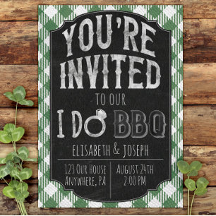 Green I Do BBQ Bridal & Wedding Shower Invitation