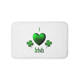 Green I Heart Irish Bath Mat