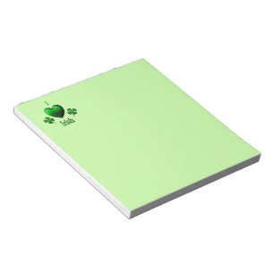 Green I Heart Irish Notepad