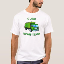 green I love garbage trucks