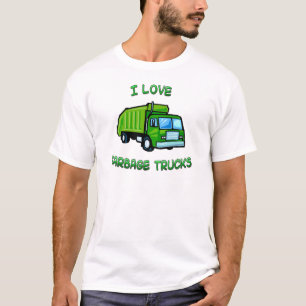 green I love garbage trucks T-Shirt