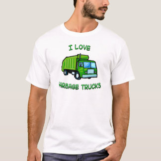 green I love garbage trucks T-Shirt