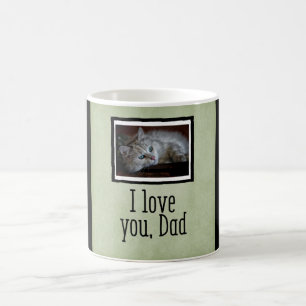 Green I Love You, Dad Custom Cat Photo Mug