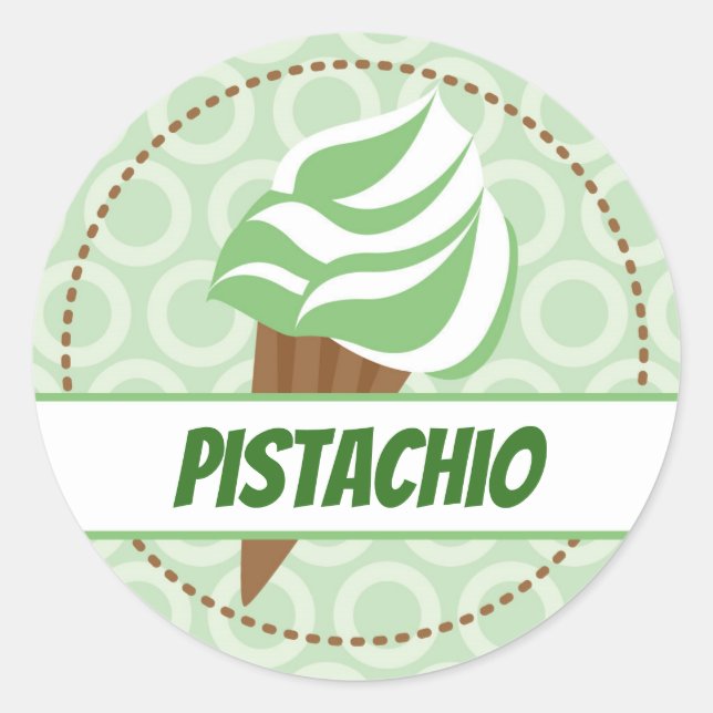 Green Ice Cream Circle Label (Front)