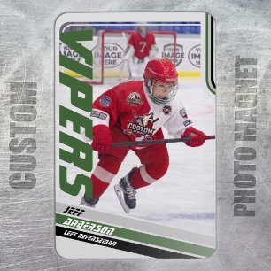 Green Ice Hockey Trading Card Magnet
