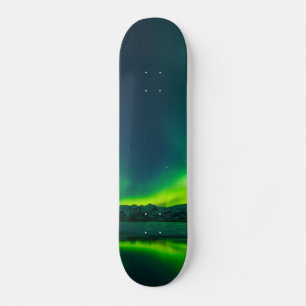 Green Iceland northern lights Skateboard