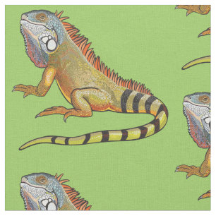 green iguana fabric