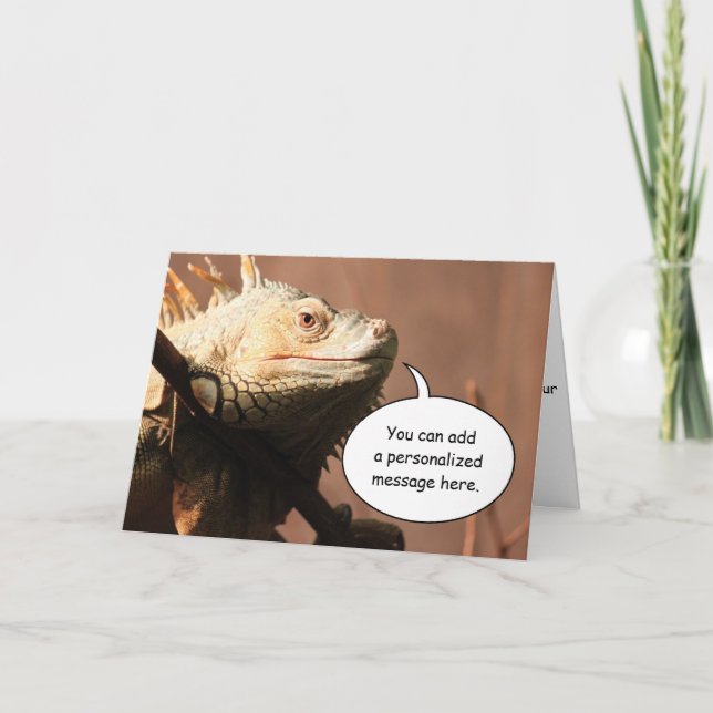 Green Iguana Greeting Card (Front)
