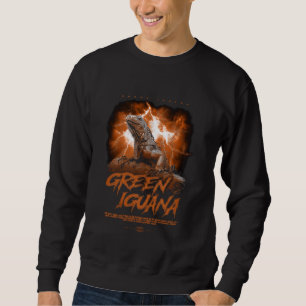 Green Iguana Modern Streetwear Reptile Keeper Sweatshirt