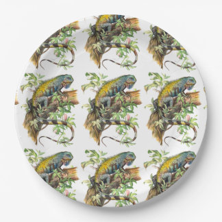 Green iguana   paper plate