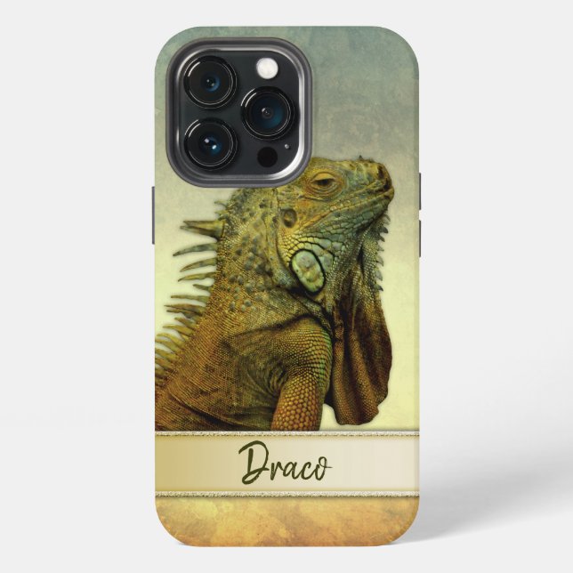 Green Iguana Personalizable iPhone Case (Back)
