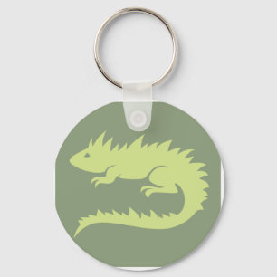 Green Iguana Reptile Icon Key Ring