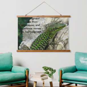  Green iguanas on a rock Hanging Tapestry