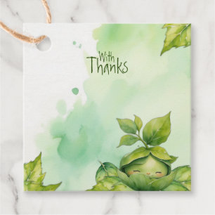 Green Illustrated Nature Baby Shower Favour Tags