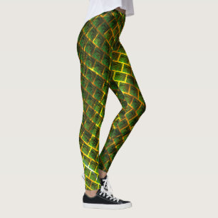 Green images and square shaped with yellowish leggings