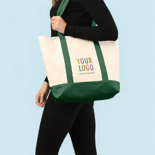 Green Impulse Canvas Tote Bag Custom Logo Large