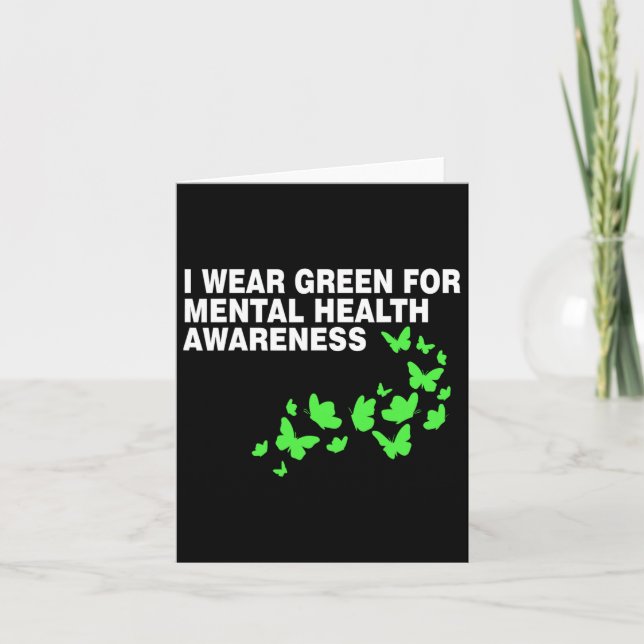 Green In May Mental Health Awareness Month Green T Card (Front)