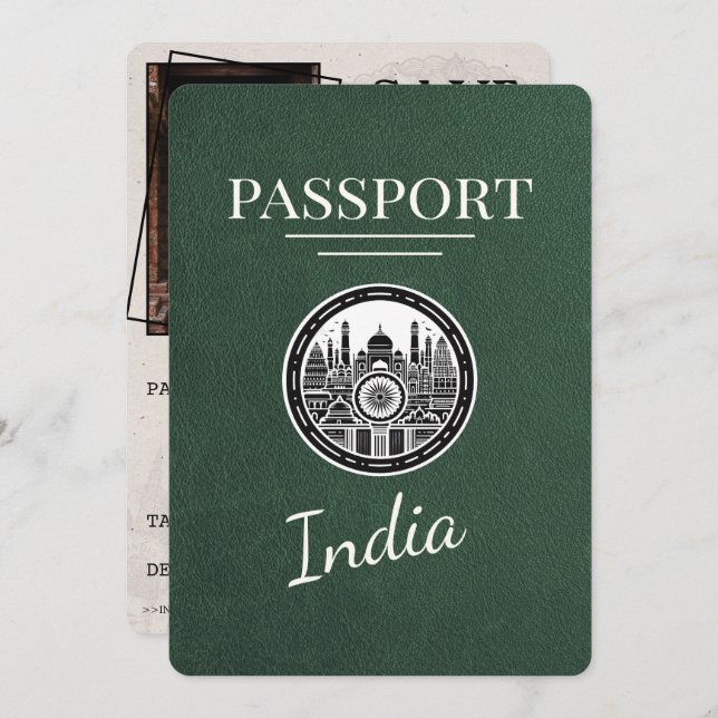 Green India Passport Save The Date (Front/Back)