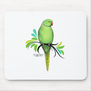 Green Indian Ringneck Parrot Mouse Mat