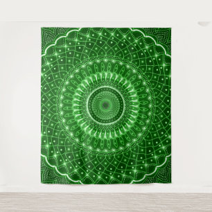 Green Indian spiritual modern healing mandala boho Tapestry
