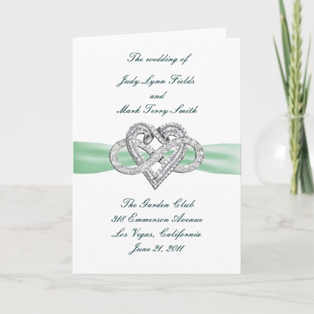 Green Infinity Heart Program Card (Front)