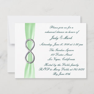 Green Infinity Wedding Rehearsal Dinner Invitation