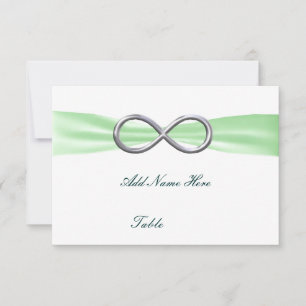 Green Infinity Wedding Table Place Card