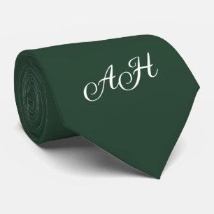 Green Initial Groomsmen Monogram Monogrammed  Tie