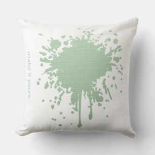 Green Ink Blot Pillow – Make It Yours