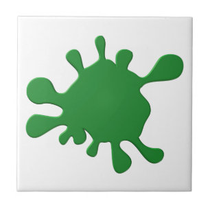 Green ink blot tile
