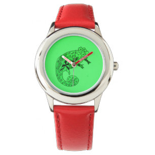 Green ink chameleon watch