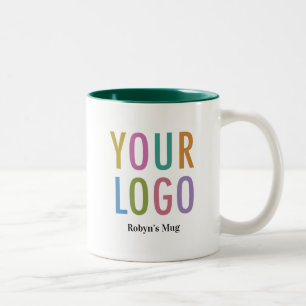 Green Inner Coffee Mug with Name Company Logo 11oz