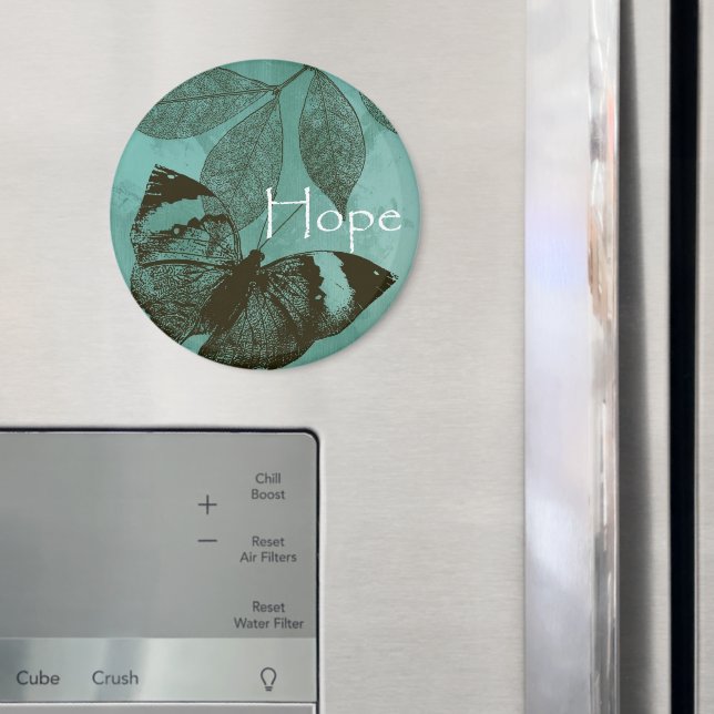 Green Inspirational Hope Butterfly Magnet (In Situ (Fridge))