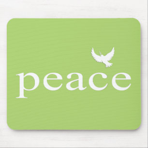 Green Inspirational Peace Quote Mouse Mat