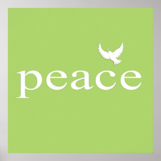 Green Inspirational Peace Quote Poster