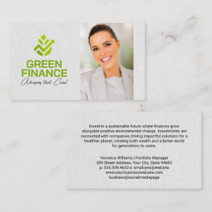 Green Investing Logo   Financial Advisor Business Card