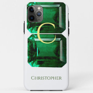 Green iPhone case faceted Gemstone Emerald