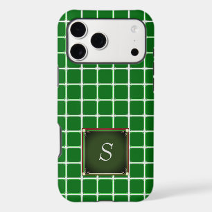 Green iPhone case Square Pattern Monogram