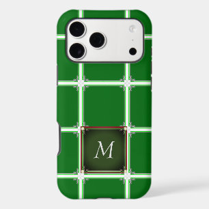 Green iPhone case Square Pattern Monogram
